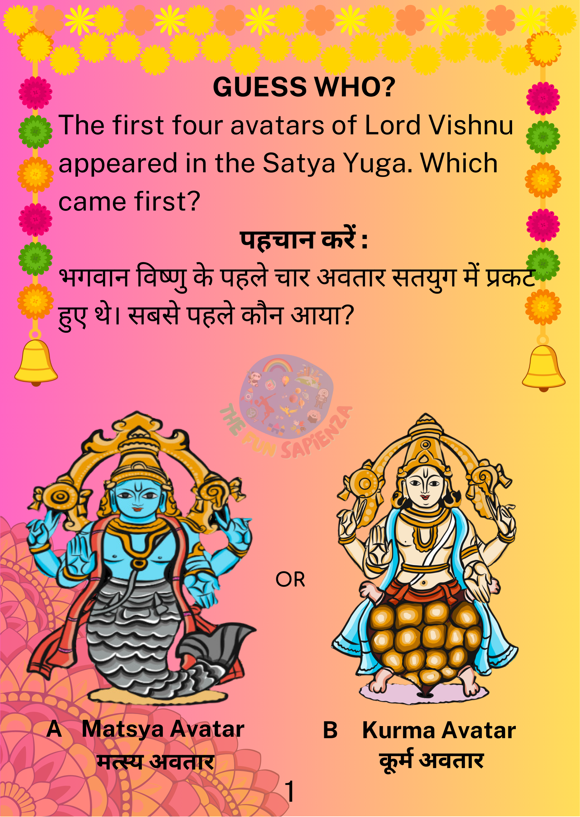 Das Avatar Flashcard 1 - Front with Avatar Question